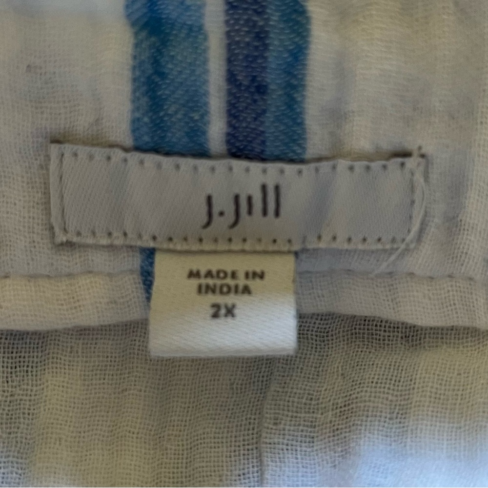 J. Jill blue/white striped 100% cotton maxi sundress wide straps 2X EUC - Picture 12 of 12